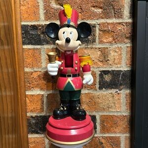 VTG Mickey Mouse Nutcracker Soldier W/bells  14” Tall Christmas Parade 1990 Wood
